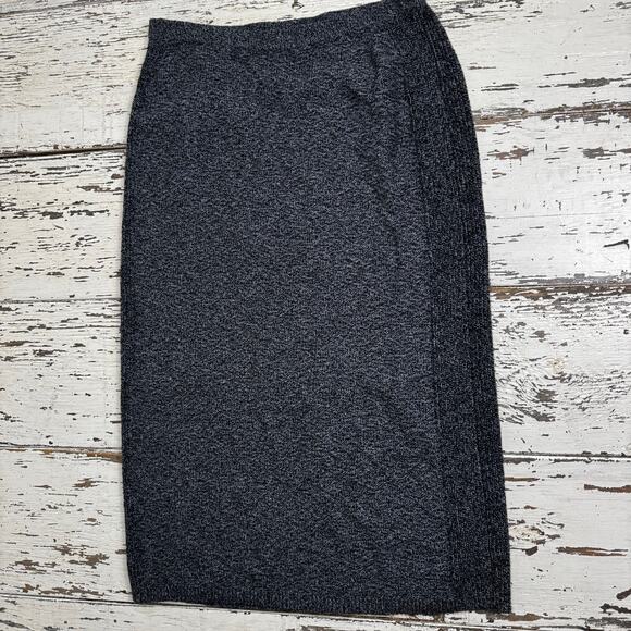 Pure Jill Pull On Knit Pencil Skirt Heathered Gray Size XS Cotton Nylon Straight - Picture 2 of 6